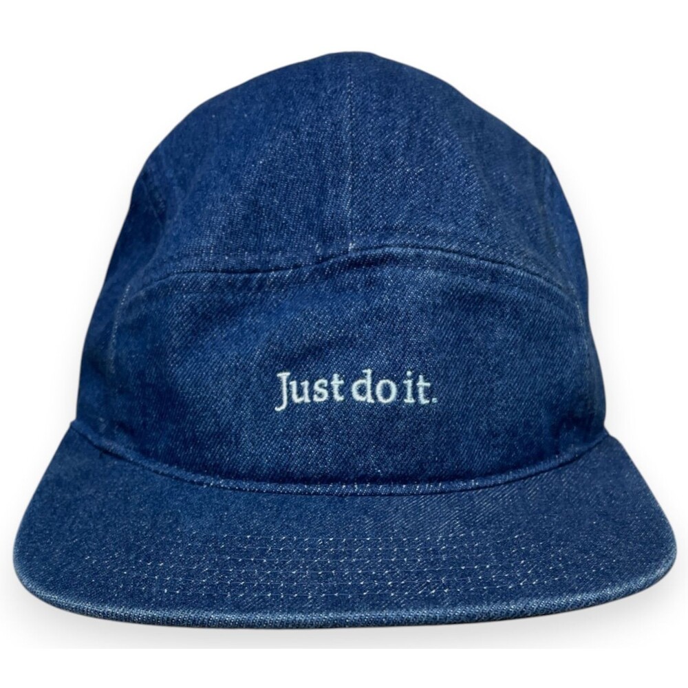 Nike Fly Cap Just Do It Blue Denim Unstructured 5 Panel Hat L XL Strapback